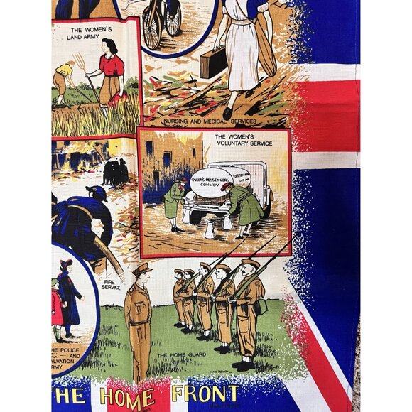 V.E. Day 50th Anniversary 8th May 1945 Commemorative Linen The Home Front Print - Picture 4 of 10